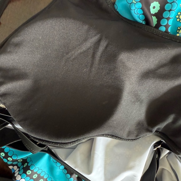 Blue and Black Tankini Top Swim Camisole - Picture 6 of 8